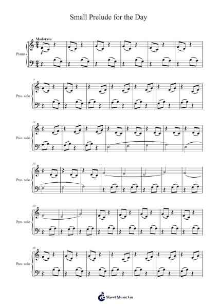 Small Prelude for the Day Sheet Music by Erik Satie-Arr.Leaglan Piersmar
