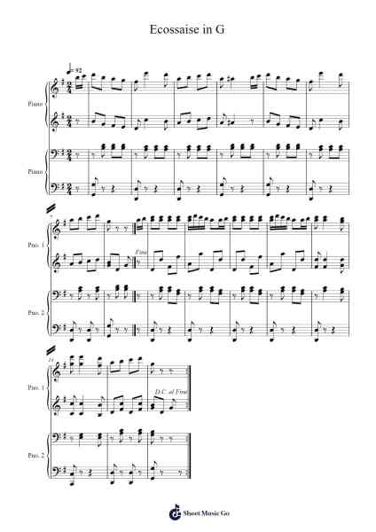 Ecossaise in G Sheet Music by Ludwig van Beethoven-Arr.Dougnick Steinmeo