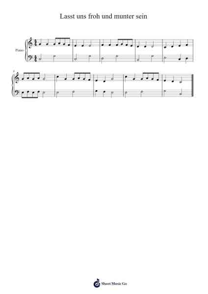 Lasst uns froh und munter sein 乐谱由 Misc Traditional - 编曲 Brathus Maydave