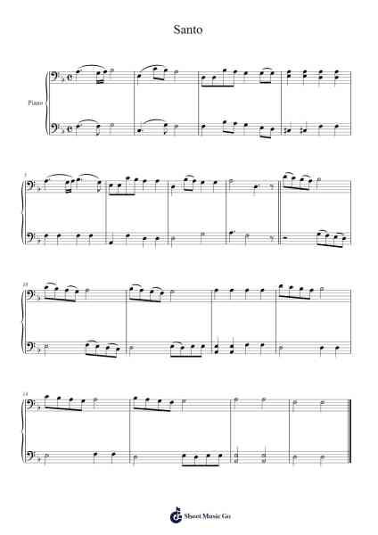 Santo Sheet Music by César Díaz Ventura-Arr.Bairdkeith Cysoon