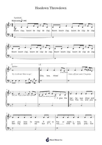 Hoedown Throwdown Sheet Music by Hannah Montana-Arr.Lynchric