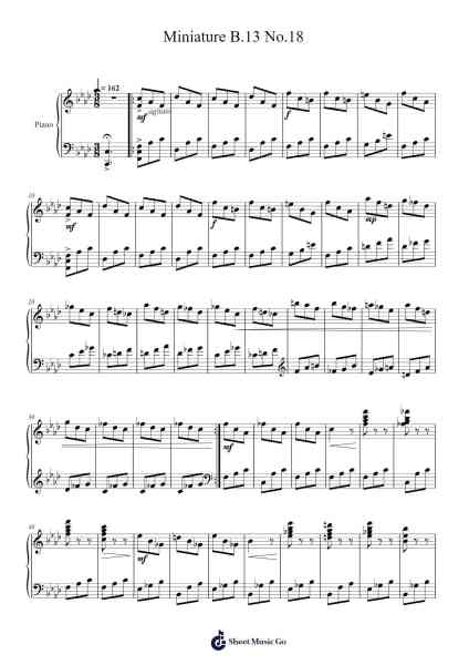 Miniature B.13 No.18 Sheet Music by Pricerhys-Arr.Hearstlynch