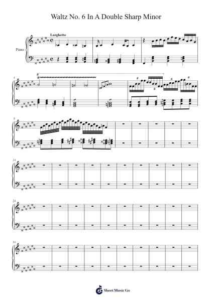 Waltz No. 6 In A Double Sharp Minor Sheet Music by Loudan Stephen Alexenov Stradinoff-Welkinstein-Arr.Steinter Rooridge