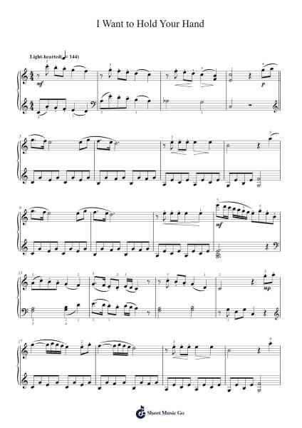 I Want to Hold Your Hand Sheet Music by The Beatles-Arr.Joanbroad Tedrene