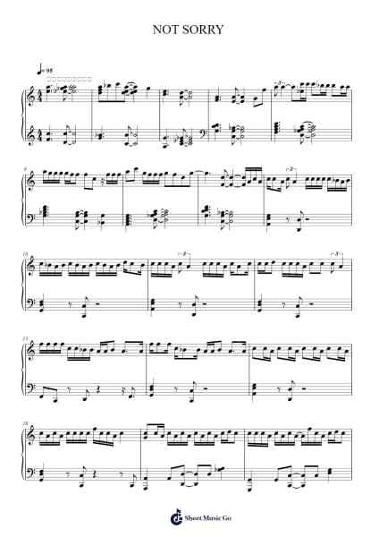 NOT SORRY Sheet Music by 이영지/pH-1/Slom/박준우/Lee Young Ji-Arr.Lupeg