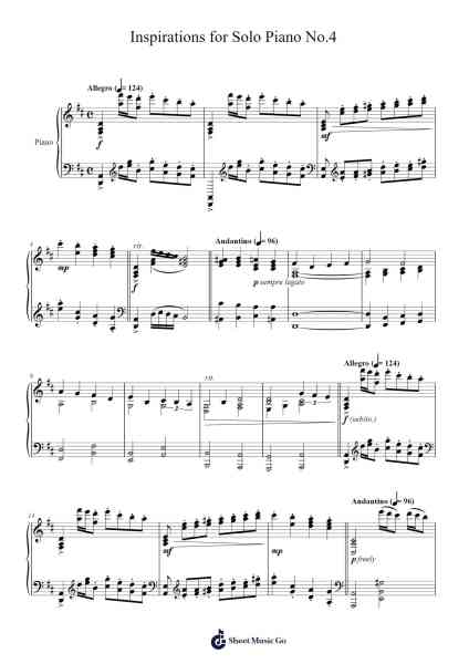 Inspirations for Solo Piano No.4 Sheet Music by Blalen Cybell-Arr.Jobrist