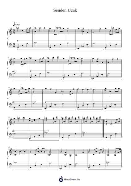 Senden Uzak Sheet Music by Toygar Işıklı-Arr.Leaglan Piersmar