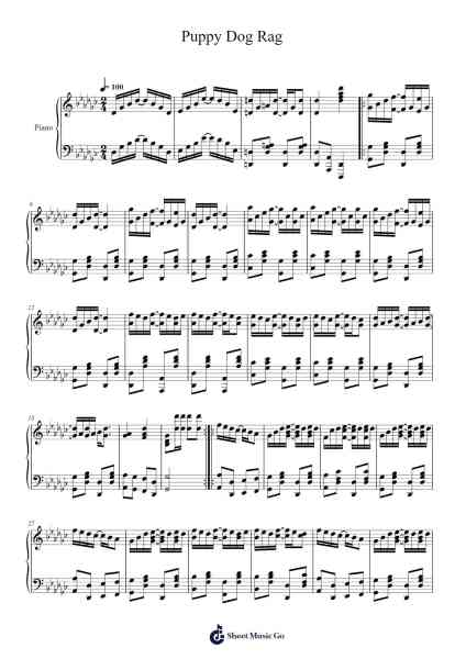 Puppy Dog Rag Sheet Music by Stilkim-Arr.Lanceriah Bunlynch