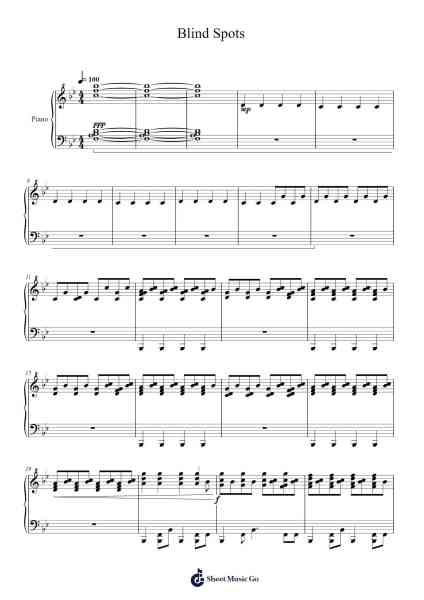 Blind Spots - C418 Sheet Music by C418-Arr.Jeamesgou