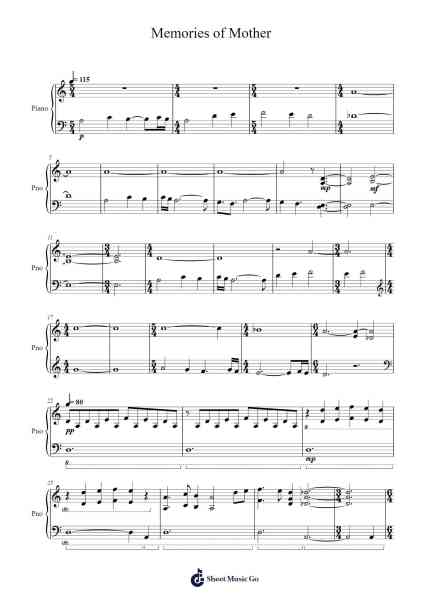 Memories of Mother Sheet Music by Bear McCreary-Arr.Dillind