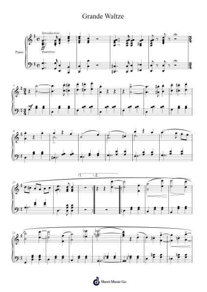 Grande Valse Sheet Music by Mikhail Glinka-Arr.Felgrace