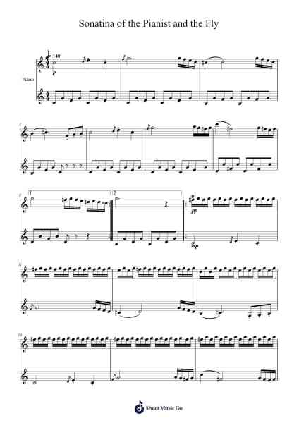Sonatina of the Pianist and the Fly 樂譜由 Phillip Wolke - 編曲 Boothron