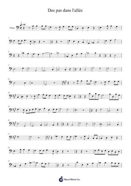 Des pas dans l'allée Sheet Music by Camille Saint-Saëns-Arr.Babmia