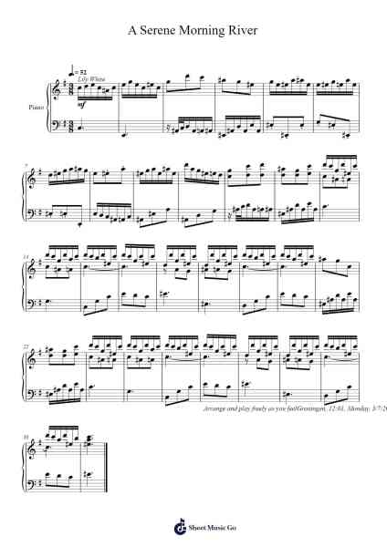 A Serene Morning River Sheet Music by Toursbur-Arr.Chesria