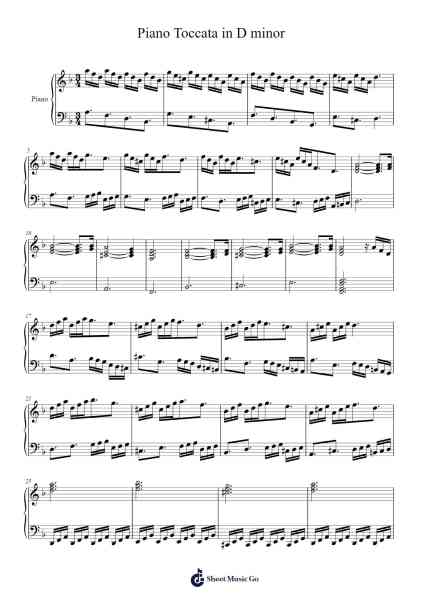 Toccata in D Minor Sheet Music by Kesnow-Arr.Francesyves