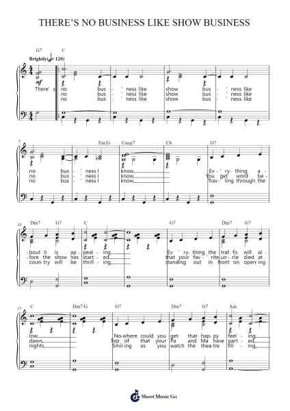 There's No Business Like Show Business Sheet Music by Irving Berlin-Arr.Wavieve Katdy