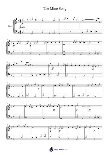 The Mine Song Sheet Music by LazyTown-Arr.Webbzy