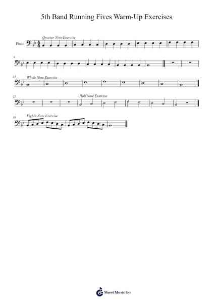 5th Band Running Fives Warm-Up Exercises Sheet Music by Dingman-Arr.Readerae