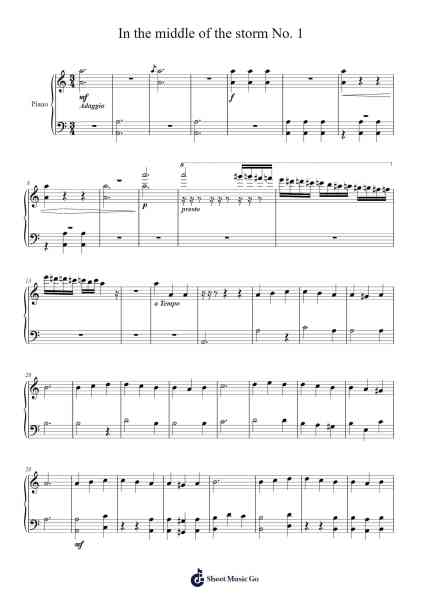 In the middle of the storm No. 1 Sheet Music by Bartłomiej Grobelny-Arr.Franfield Pricecil