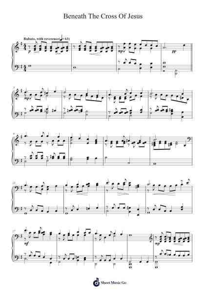 Beneath the Cross of Jesus Sheet Music by Frederick C. Maker-Arr.Mileswin Joanmuel
