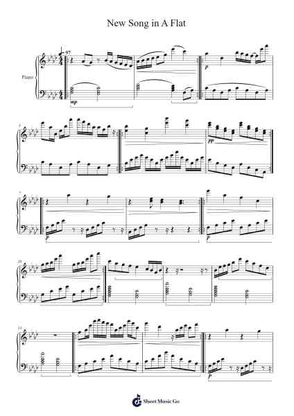 New Song in A Flat Sheet Music by Joel Jonsson-Arr.Ellyle Hunrhys