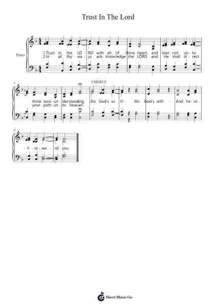 Trust In The Lord Sheet Music by Zackery Griffin-Arr.Snowcol