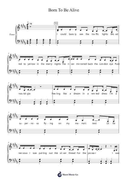 Born To Be Alive Sheet Music by Bea and her Business-Arr.Phillen Gillpont