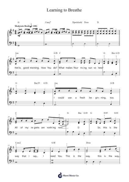 Learning to Breathe Sheet Music by Switchfoot-Arr.Duntrick