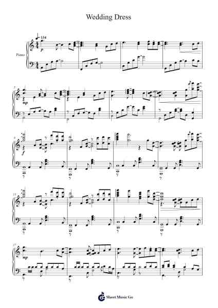 Wedding Dress Sheet Music by Tae Yang-Arr.Greydre Keithburne