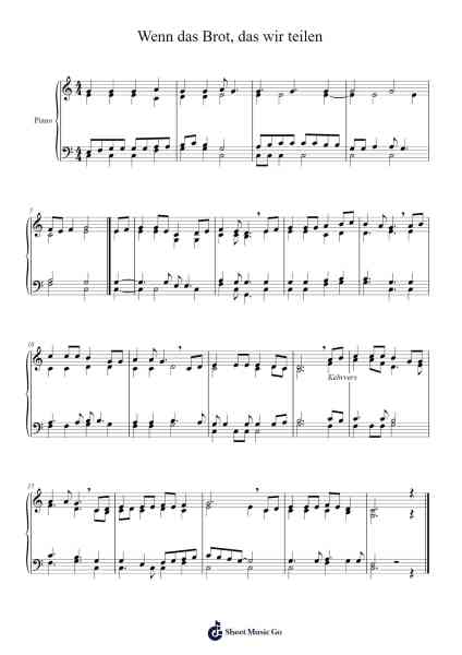 Wenn das Brot, das wir teilen Sheet Music by Broadchard Faybill-Arr.Roykiel
