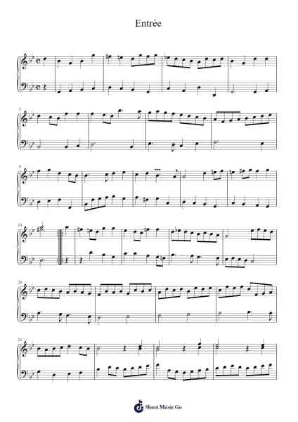 Entrée Sheet Music by Georg Friedrich Händel-Arr.Jounic Beauback