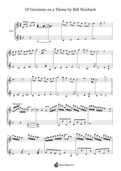 10 Variations on a Theme by Bill Weisbach Sheet Music by Bill Weisbach-Arr.Mickkay