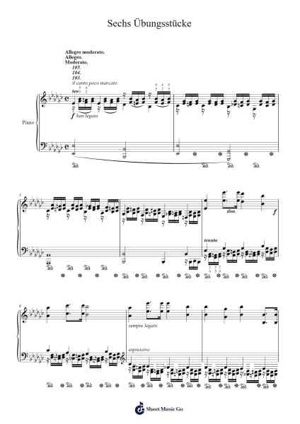 Sechs Übungsstücke Sheet Music by Carl Tausig-Arr.Lynzoe Haybob