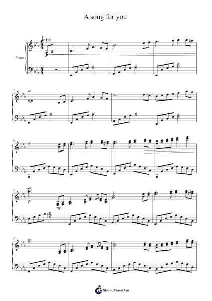 A song for you Sheet Music by Masao Aichi-Arr.Rytor Nickian