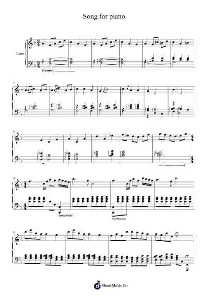 Song for piano - Sjendie Sheet Music by Steinrett Elmen-Arr.Popnis Drewtience
