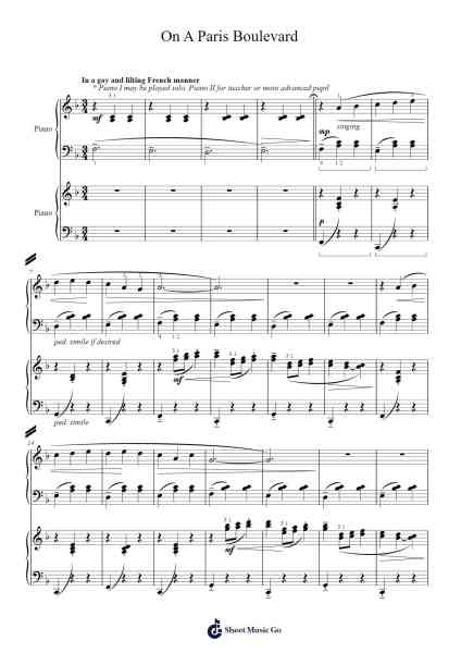 On A Paris Boulevard Sheet Music by William Gillock-Arr.Moivogt Alickckens