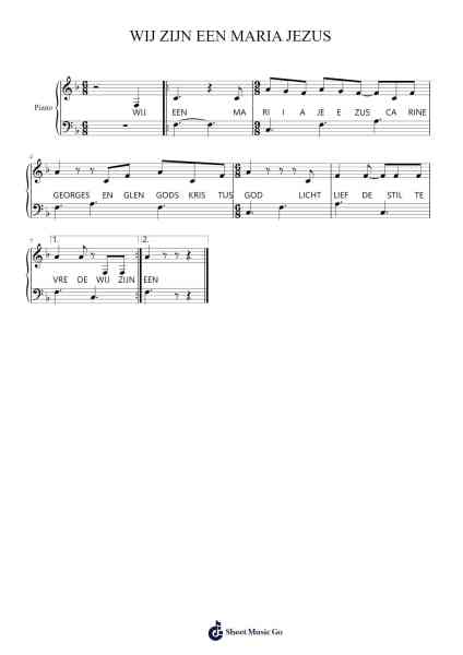 WIJ ZIJN EEN MARIA JEZUS Sheet Music by -Arr.Chesria