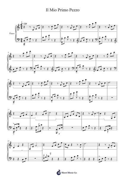 Il Mio Primo Pezzo, Inspirandosi al Canone in D Sheet Music by Cory Welch-Arr.Wesquinn Bunmeg