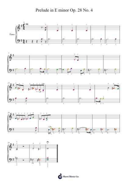 Prelude in E Minor, Op. 28, No. 4 Sheet Music by Frédéric Chopin-Arr.Wattle