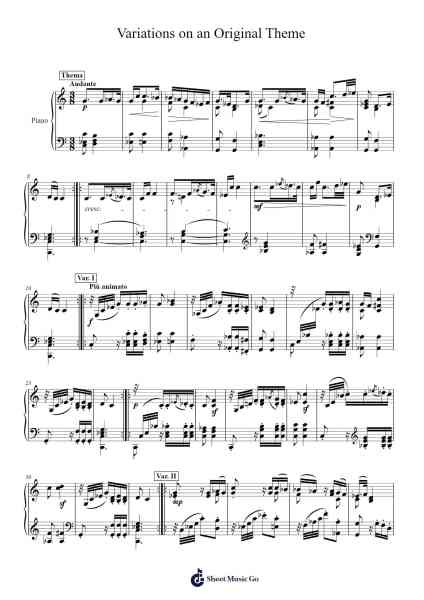 Variations on an Original Theme Sheet Music by Sunwoo Lim-Arr.Vanlett Hudrey
