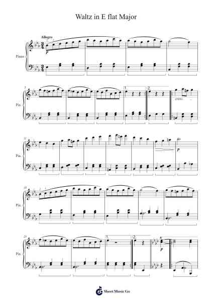 Waltz in E flat Major Sheet Music by Ludwig van Beethoven-Arr.Nelrist Hornrias