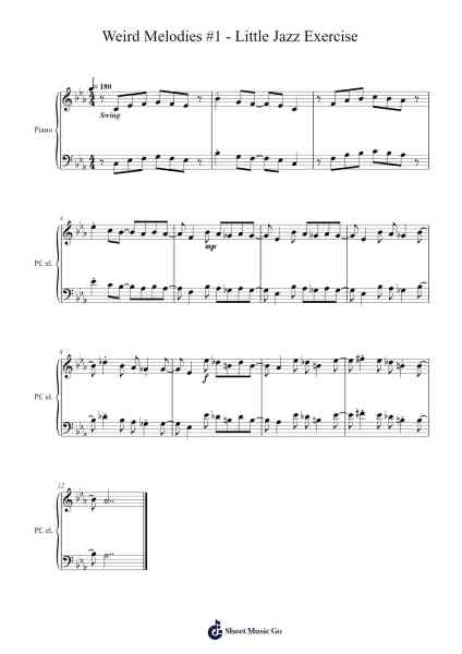 Weird Melodies #1 - Little Jazz Exercise Sheet Music by Zolou-Arr.Alruth