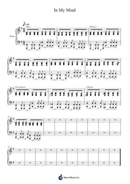 In My Mind Sheet Music by Ocven Priestlop-Arr.Peathew Odeshua