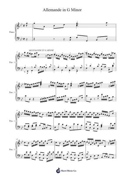 Allemande in G Minor Sheet Music by William Babell-Arr.Merpe
