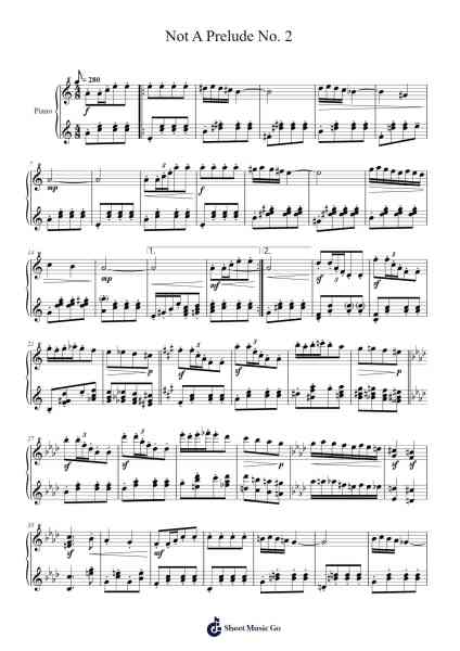 Prelude No. 2 Sheet Music by benjypricetho-Arr.Walshses