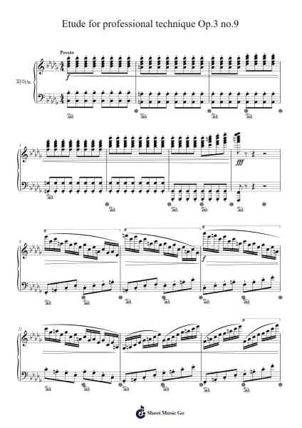 Etude for Professional Technique Op. 3 No. 9 Sheet Music by 라이 2-Arr.Pocent