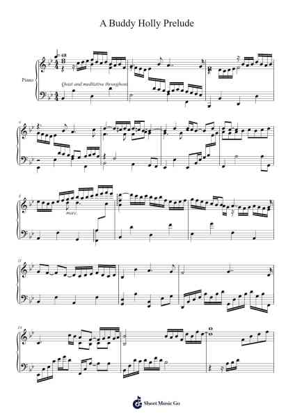 A Buddy Holly Prelude Sheet Music by Chris Burt-Arr.Ausdam Pukin