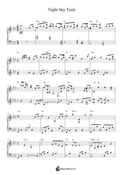 Night Sky Train Sheet Music by Flow Music-Arr.Whittrine Pruham