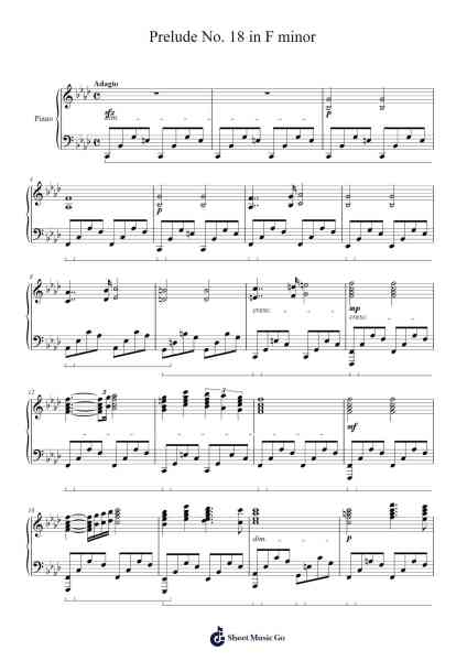 Prelude No. 18 in F minor Sheet Music by Mason Ma-Arr.Peay