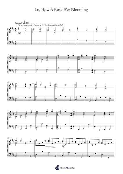 Lo, How A Rose E'er Blooming Sheet Music by Michael Praetorius-Arr.Tedget Milrol